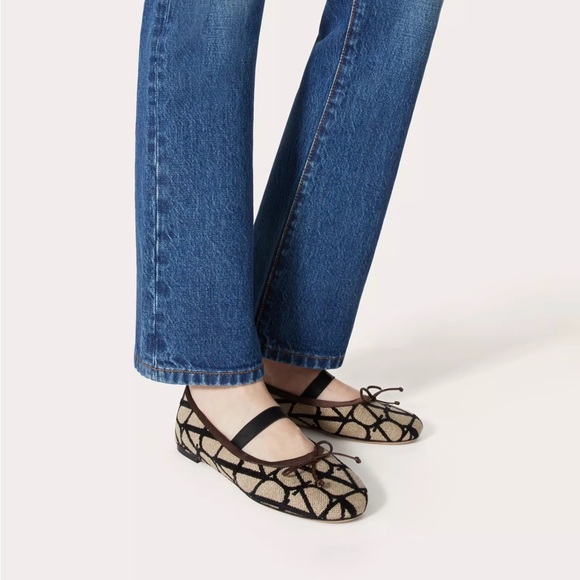 NWT Valentino Toile Iconographe Canvas & Satin Ballerina Flat - Picture 6 of 6